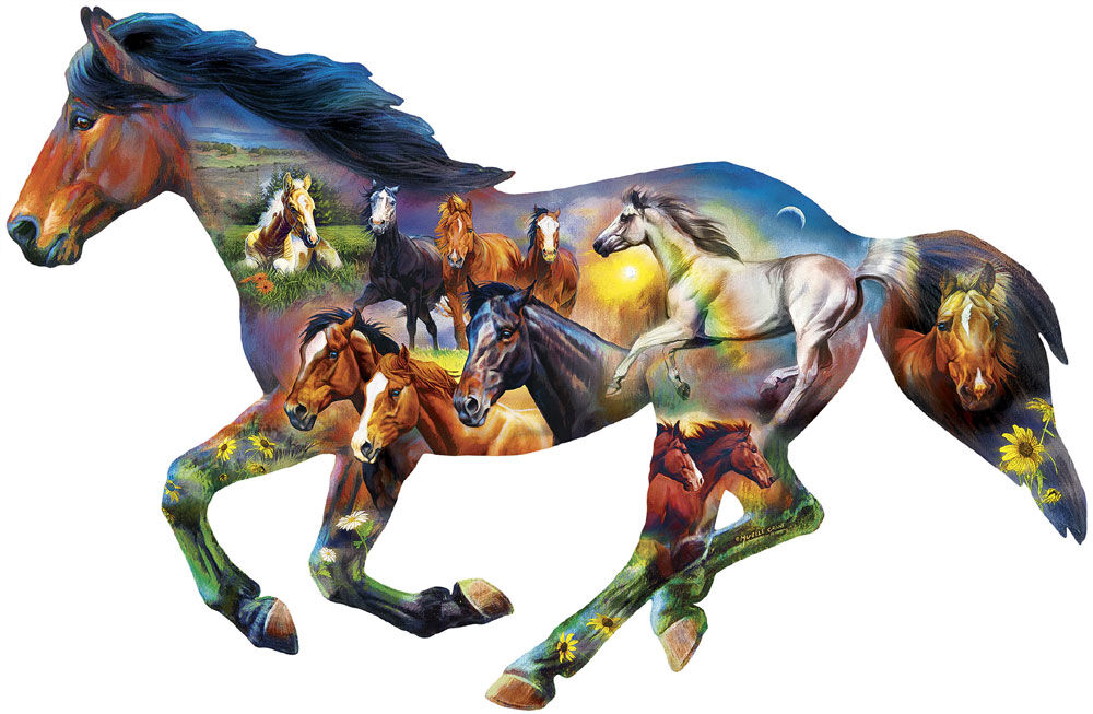 Contours - Horsing Around - 1000 Piece Shaped Jigsaw Puzzle