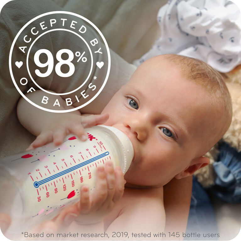 NUK Smooth Flow Anti-Colic Bottle, 10 oz, 3 Pack, 0+ Months, Blue