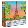 Spin Master Puzzles, Paris France 300-Piece Jigsaw Blueboard Puzzle Eiffel Tower Sunset Travel Series with Poster
