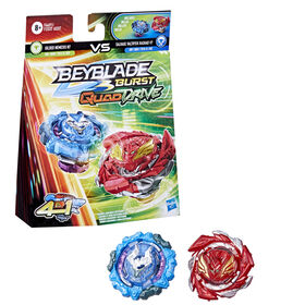 Beyblade Burst QuadDrive Salvage Valtryek Rashad V7 and Gilded Nemesis N7 Spinning Top Dual Pack