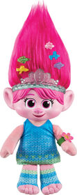 DreamWorks Trolls: Band Together HAIR POPS Showtime Surprise Queen Poppy Plush with Lights, Sounds and Accessories