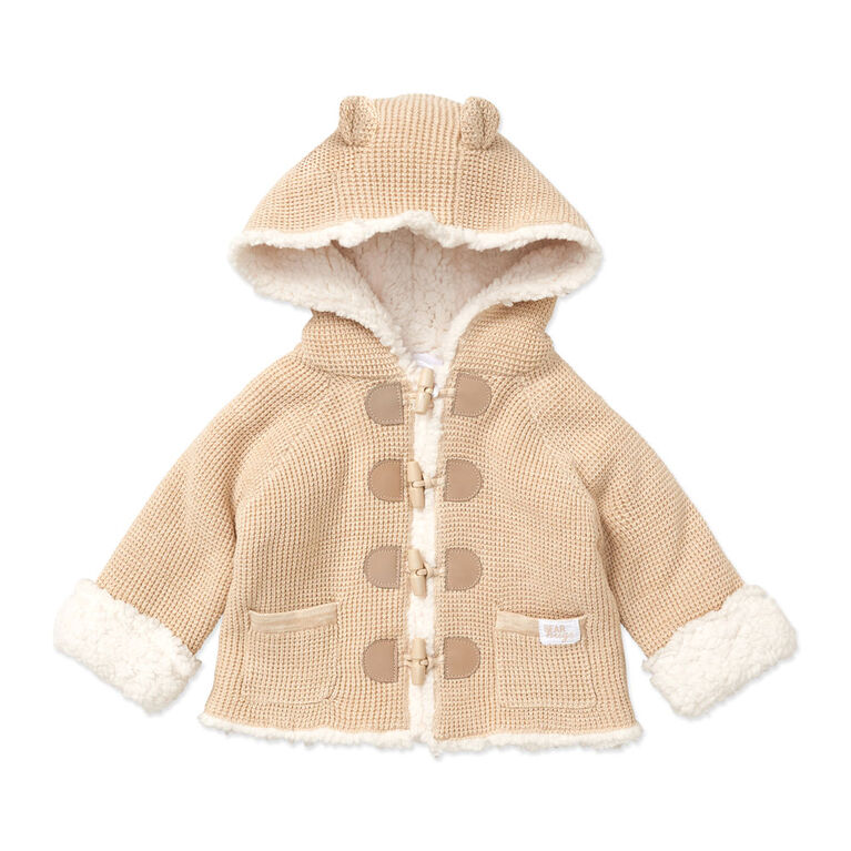 Rock a Bye Baby Cardigan en tricot véritable avec doublure en sherpa : flocons d'avoine 3M