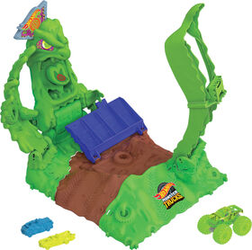 Hot Wheels Monster Trucks Arena Smashers Glow-in-the-Dark Gunkster Set and 1 Glow-in-the-Dark Toy Truck