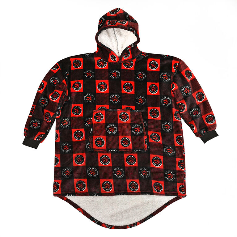 Couverture portable surdimensionn&eacute;e &agrave; capuchon en sherpa des Raptors de Toronto de la NBA, taille unique