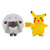 Pokémon - Figurine de combat, paquet de 2 - Pikachu femelle et Moumouton (Wooloo)