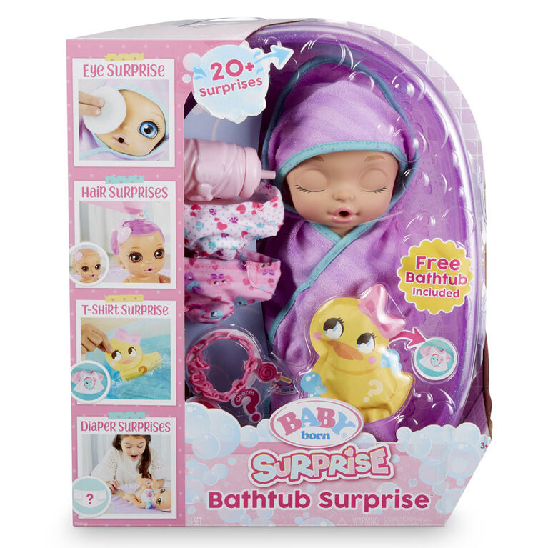 Baby Born Surprise Bathtub Surprise Purple Swaddle Princess | Toys R Us  Canada