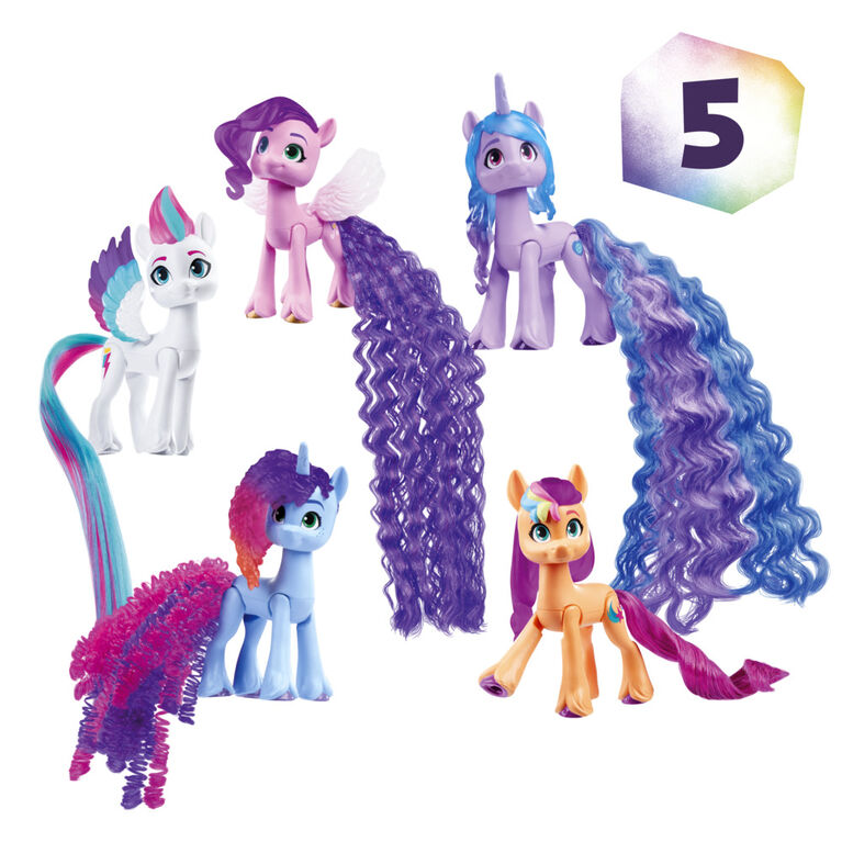 My Little Pony Toys Celebration Tails 5-Figure Set, 3-Inch Small Dolls for Girls and Boys, Unicorn Toys - R Exclusive