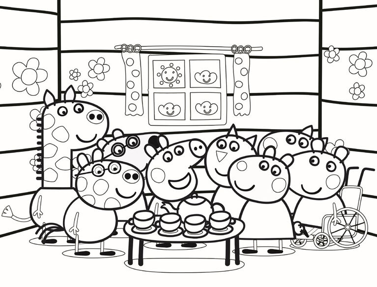 Gabby/Peppa Pig Double Sided Colouring Puzzle Asst