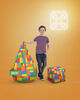 Gouchee Design - Beanbag Bricks Fauteuil Poire Impression Numérique Briques XL