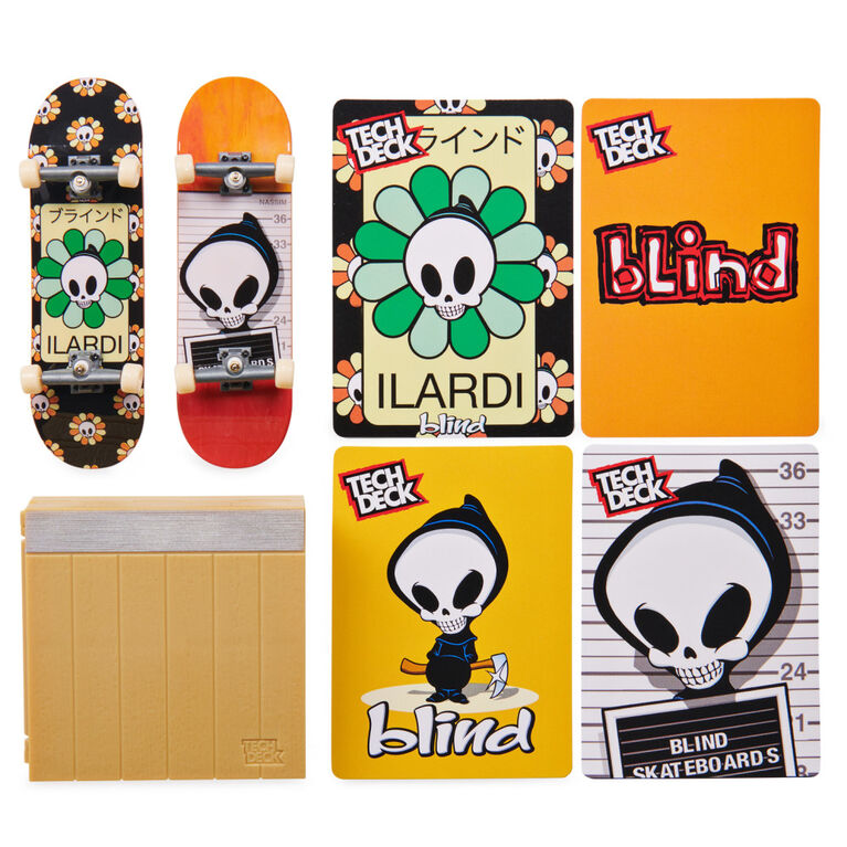 Tech Deck, Blind Skateboards Versus Series, Collectible Fingerboard 2-Pack and Obstacle Set