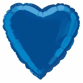 Ballon Aluminum En Forme De Coeur 18 Po - Bleu Royal