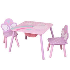 Unicorn Square Table And 2 Chairs