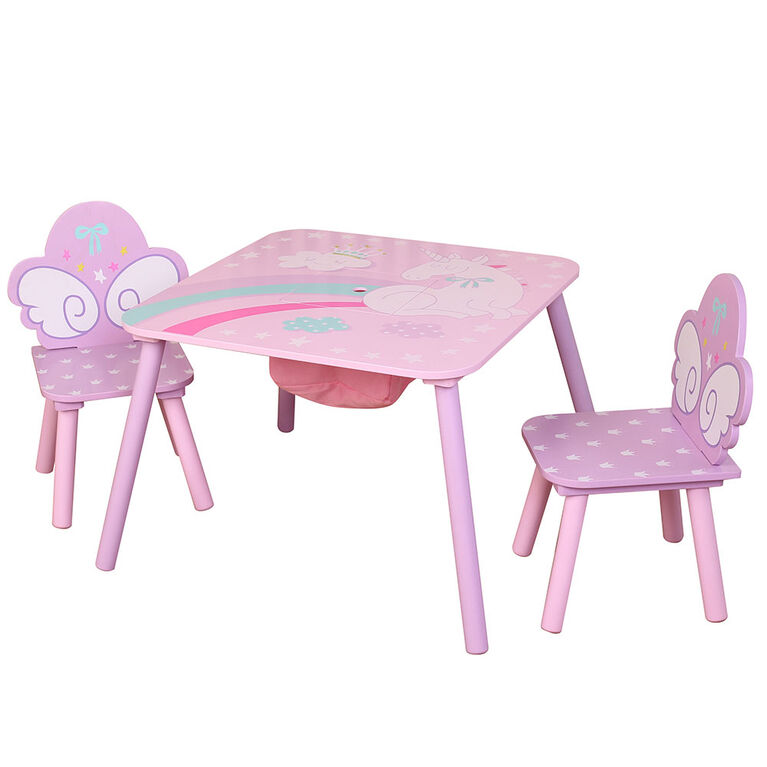 Table Carrée Licorne Avec 2 Chaises