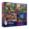 Ceaco Thomas Kinkade Disney 4-in-1 500-Piece Puzzle Multipack (Alice, Mickey, Beauty and the Beast)