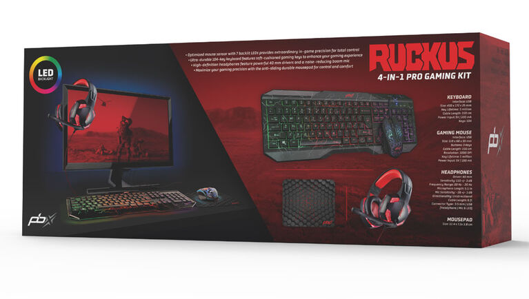 Pack clavier et casque de jeu Packard Bell RUCKUS