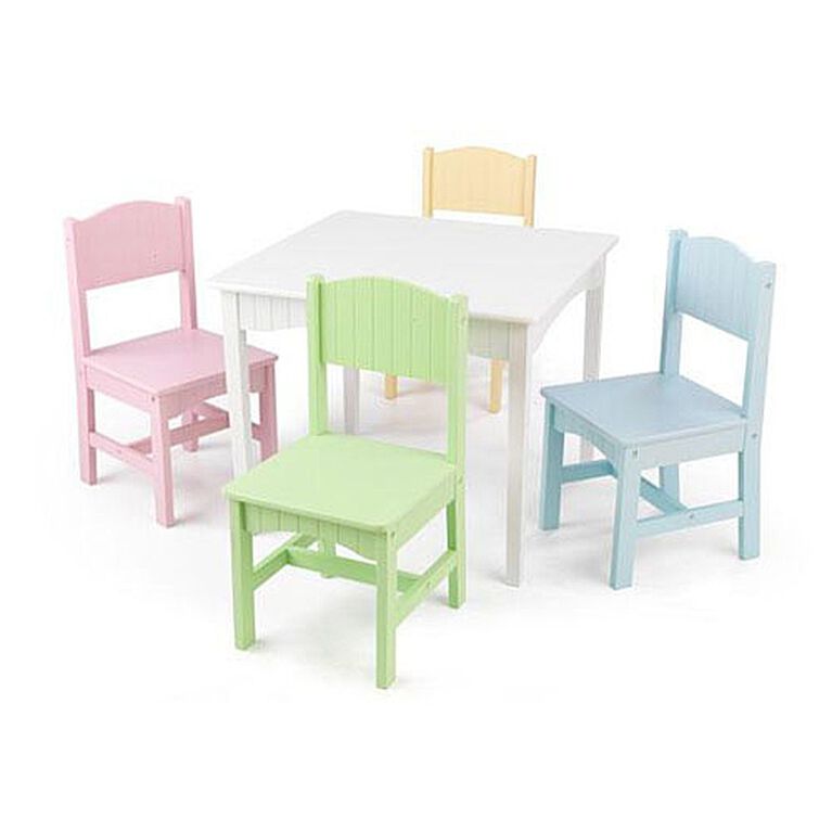 KidKraft Nantucket Table & 4 Pastel Chairs