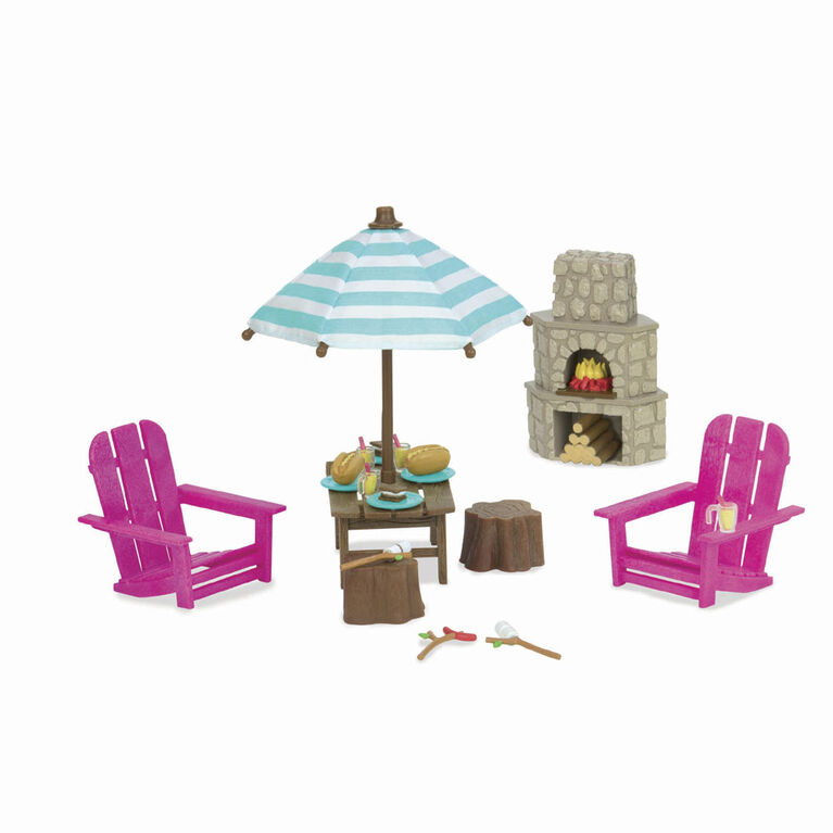 Li'l Woodzeez, Outdoor Patio Set with Fireplace