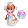 Cry Babies Tiny Cuddles Mermaids Adella - 9" Baby Doll | Metallic Pajamas with Mermaid Tail