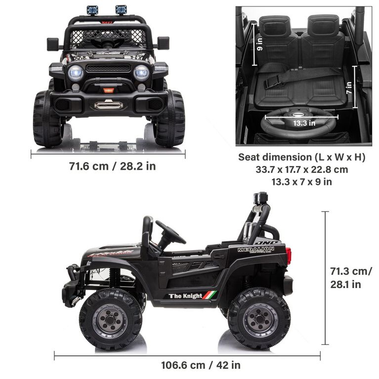 Voltz Toys Jeep with Remote, Black