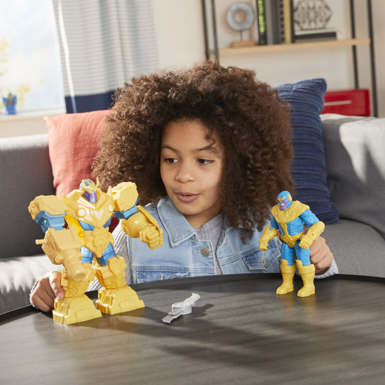 Marvel Avengers Mech Strike Action Figure Toy Infinity Mech Suit Thanos And Blade Weapon Accessory