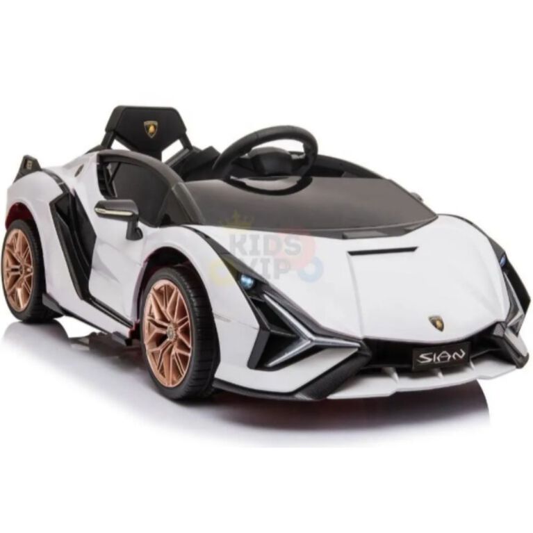 KidsVip 12V Kids & Toddlers 4WD Lamborghini Sian MP4 Ride on Car w/Remote Control - White
