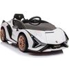 KidsVip 12V Kids & Toddlers 4WD Lamborghini Sian MP4 Ride on Car w/Remote Control - White