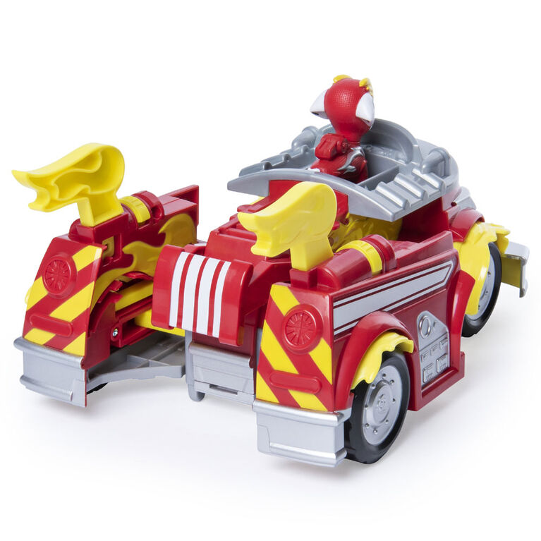 PAW Patrol, Mighty Pups Super PAWs, Camion de pompier Powered Up transformable de Marcus