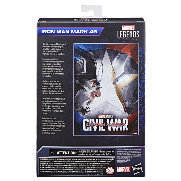Hasbro Marvel Legends Series Iron Man Mark 46, Captain America: Civil War 6 Inch Marvel Legends Action Figures