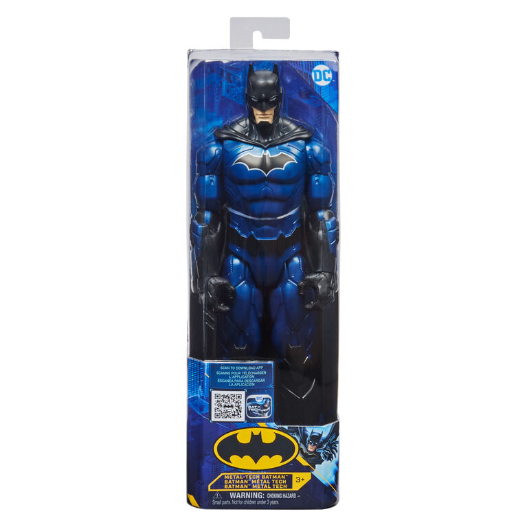 Batman 12-inch Metal-Tech Batman Action Figure (Black/Light Blue Suit)
