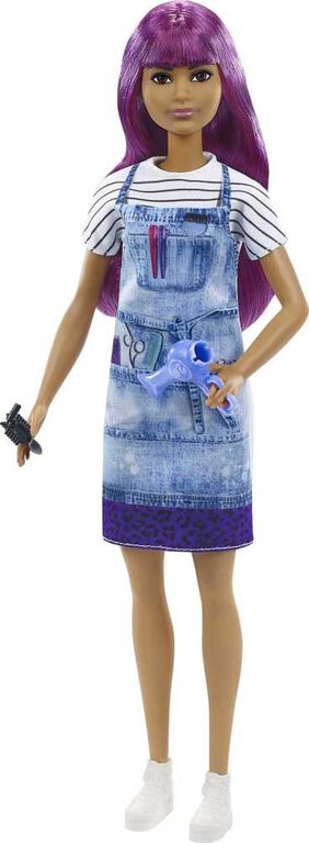 Barbie Salon Stylist Doll, Purple Hair, Accessories