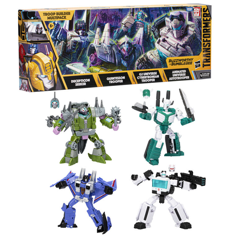 Transformers Buzzworthy Bumblebee Troop Builder Multipack de 4 figurines Transformers - Notre exclusivité