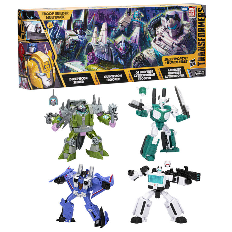 Transformers Toys Buzzworthy Bumblebee Troop Builder Multipack With 4 Transformers Action Figures - R Exclusive