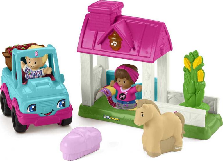 Fisher-Price Little People Barbie Stable Playset with Toy Horse Lights and Sounds, Toddler Toys