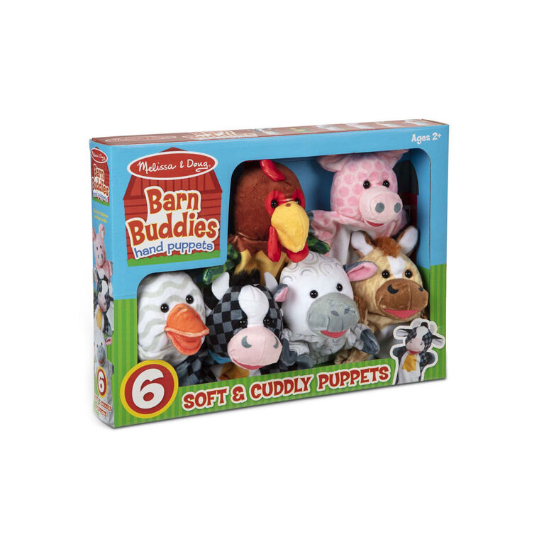 Melissa & Doug Barn and Safari Buddies Hand Puppets, Set of 12 - English Edition