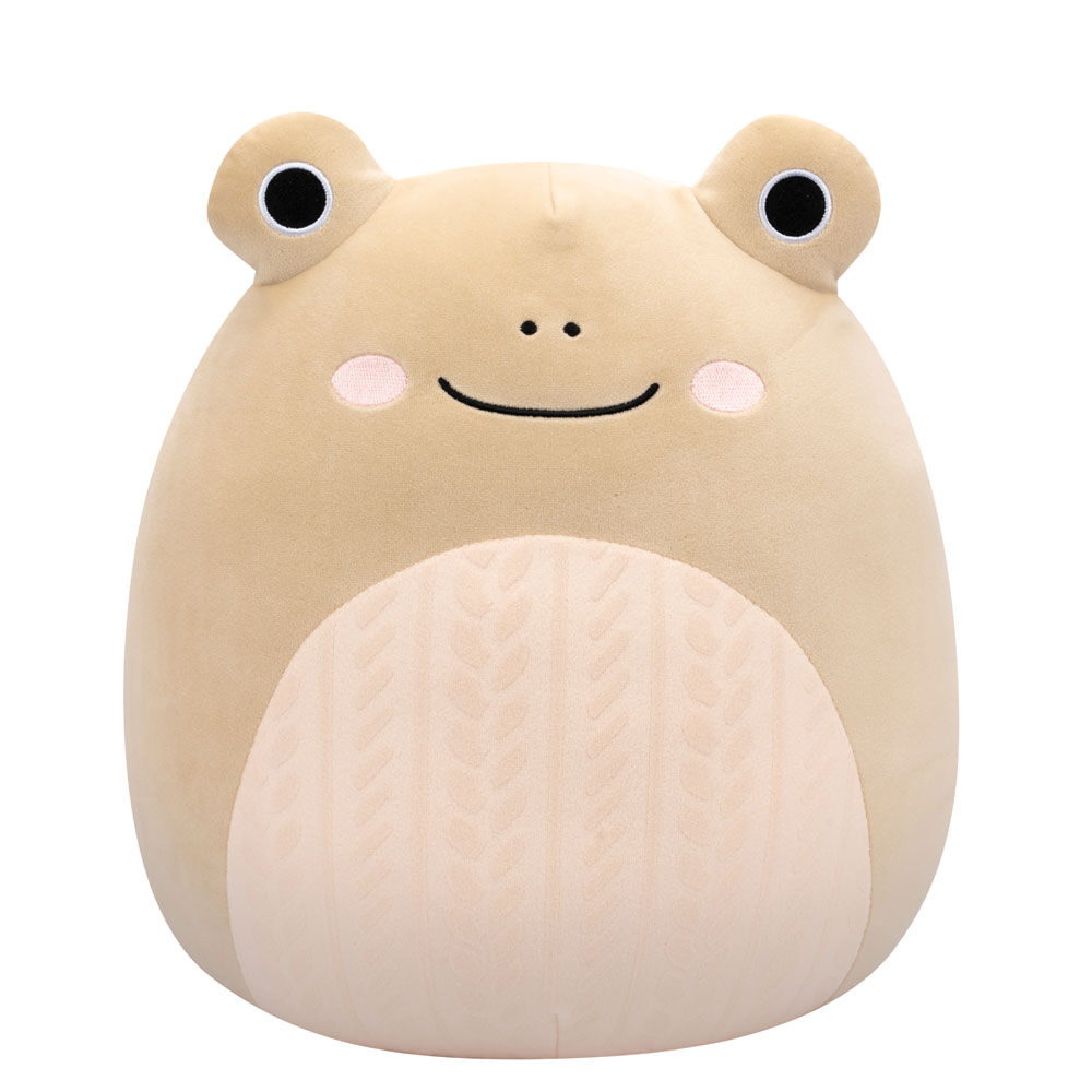 Squishmallows 12" Plush - DeWitt the Tan Frog with Embossed Cable Knit Belly