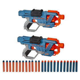 Nerf Elite 2.0, pack de 2 blasters Commander RD-6, 24 fléchettes Nerf, barillet rotatif 6 fléchettes, rails tactiques, points de fixation - Notre exclusivité