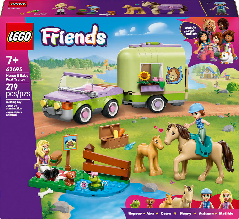 LEGO Friends Horse & Baby Foal Trailer Building Toy for Girls, Boys, & Kids, Ages 7+ - 42695