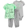 Carter's 3-Piece Dinosaur Pant Set - Green, Newborn