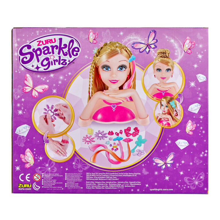 Sparkle Girlz Nail Design Hair Styling Head