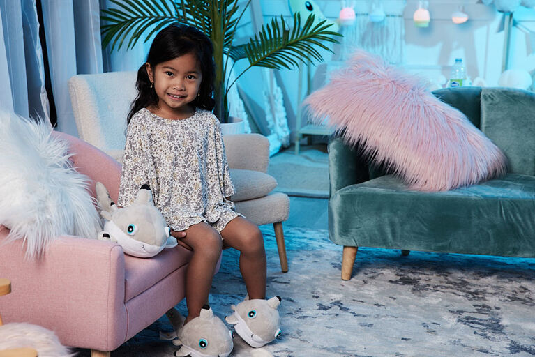 NightBuddies and BabyBuddies Set of 15" and 5" Plush Dolphin Turquoise Light-Up Eyes