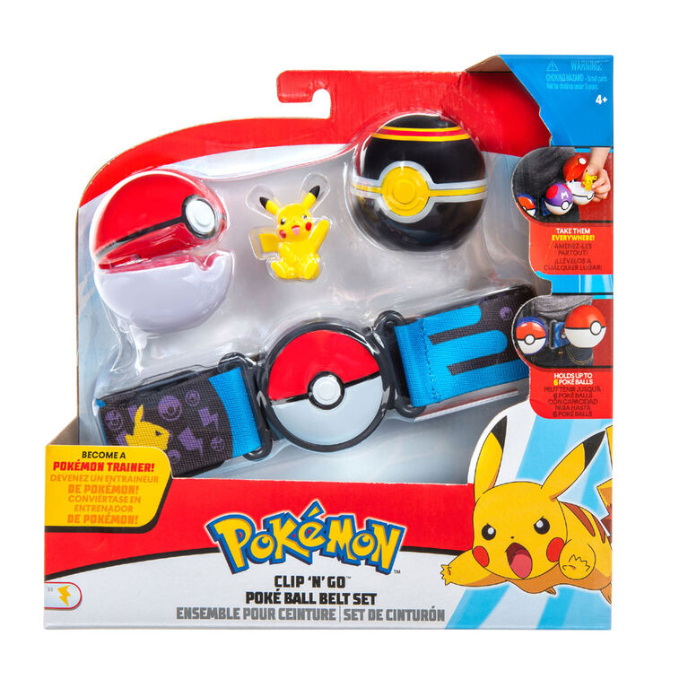 Pokémon - Ensemble de ceinture Clip 'N Go pour ballon Poké - Poké Ball,  Luxe Ball et Pikachu no 7