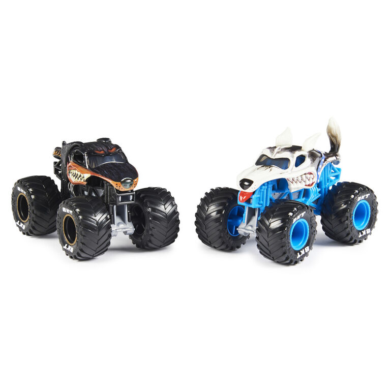 Monster Jam, Official Monster Mutt Rottweiler Vs. Monster Mutt Husky Die-Cast Monster Trucks, 1:64 Scale, Kids Toys for Boys Ages 3 and up