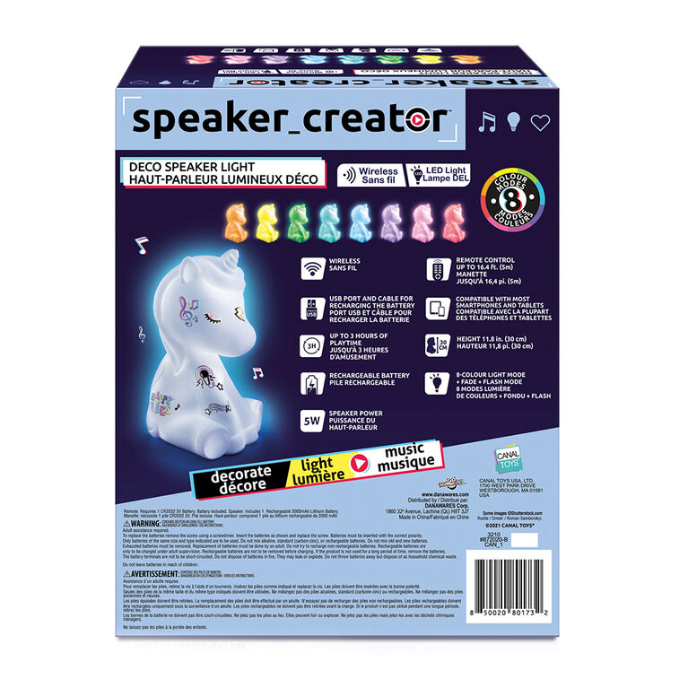 Enceinte licorne lumineuse - CANAL TOYS - Studio Creator - Sans