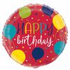 Ballon aluminium rond, 18 " - Balloon Party Birthday - Édition anglaise