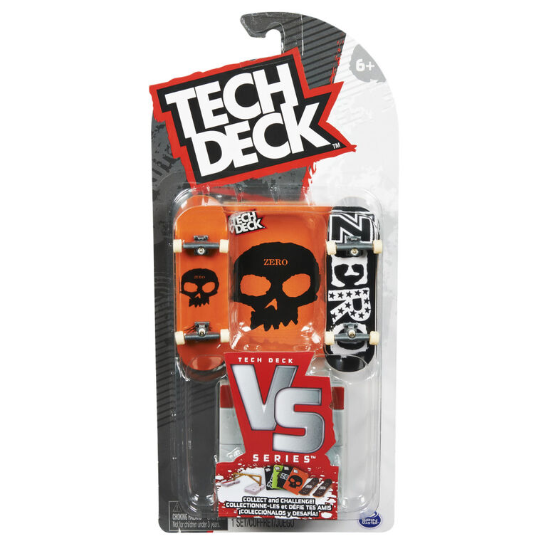 Tech Deck, Zero Skateboards Versus Series, Collectible Fingerboard 2-Pack and Obstacle Set