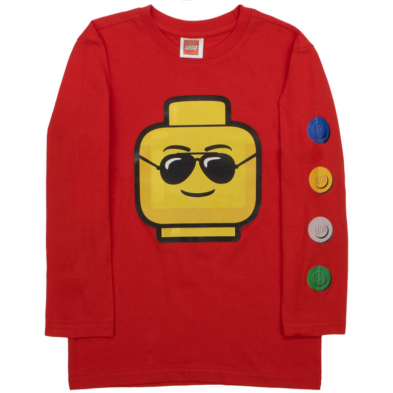 Lego Face Long Sleeve Tshirt Red - 4T