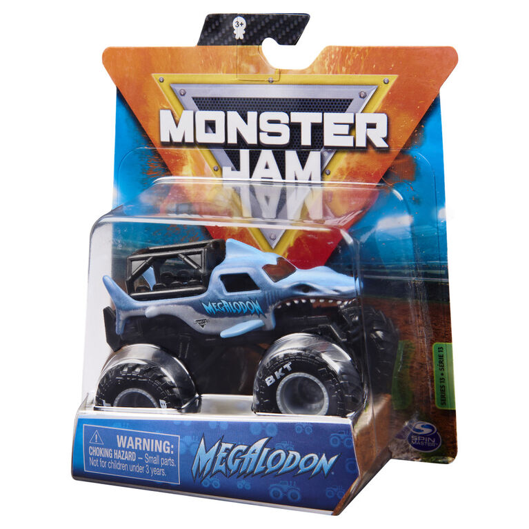 Monster Jam, Official Megalodon Monster Truck, Die-Cast Vehicle, Ride Trucks Series, 1:64 Scale