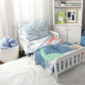 2-Piece Toddler Bedding Set including Comforter and Pillowcase, Dinosaur