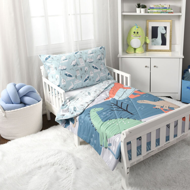 2-Piece Toddler Bedding Set including Comforter and Pillowcase, Dinosaur