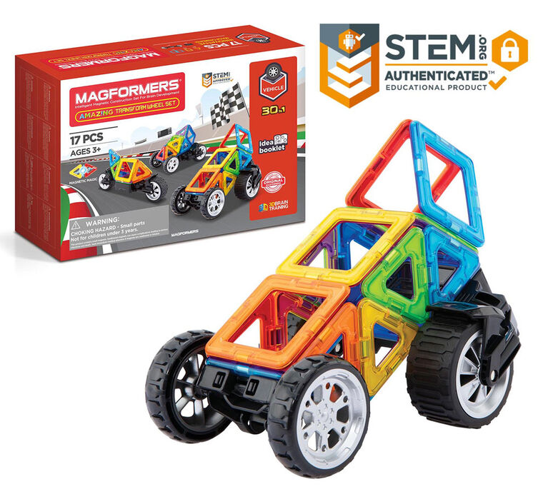 Magformers - Coffret Amazing Transform Wheel de 17 pièces - Édition anglaise